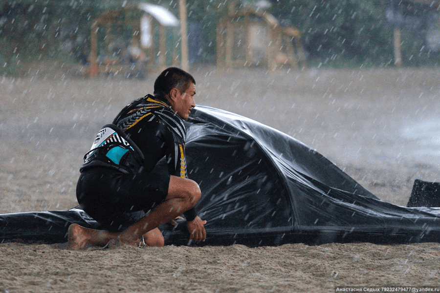 Изображение Как посадить балонный кайт в сильный ветер